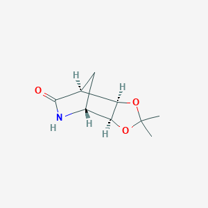 molecular formula C9H13NO3 B063163 (3aS,4R,7S,7aR)-2,2-dimethyltetrahydro-4,7-methano[1,3]dioxolo[4,5-c]pyridin-6(3aH)-one CAS No. 178032-63-8
