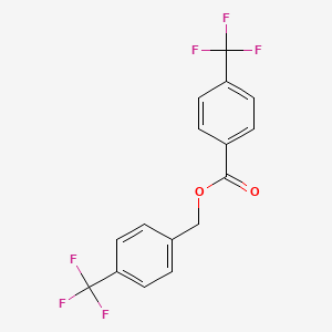 molecular formula C16H10F6O2 B6316427 Benzoic acid, 4-(trifluoromethyl)-, [4-(trifluoromethyl)phenyl]methyl ester CAS No. 651735-47-6