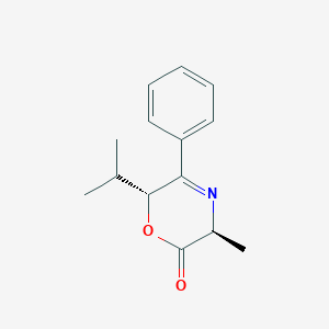 molecular formula C14H17NO2 B063166 (3S,6R)-6-Isopropyl-3-methyl-5-phenyl-3,6-dihydro-2H-1,4-oxazin-2-one CAS No. 191284-34-1