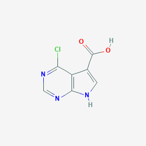 molecular formula C7H4ClN3O2 B063168 4-Chloro-7H-pyrrolo[2,3-D]pyrimidine-5-carboxylic acid CAS No. 186519-92-6