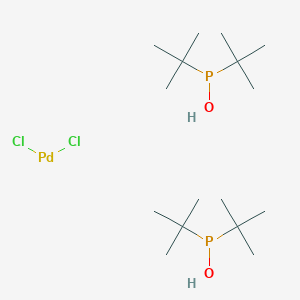 molecular formula C16H38Cl2O2P2Pd B6316856 Dihydrogen dichlorobis(di-t-butylphosphinito-kP)palladate(2-) CAS No. 391683-95-7