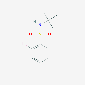 molecular formula C11H16FNO2S B6317073 N-tert-butyl-2-fluoro-4-methylbenzenesulfonamide CAS No. 88303-19-9