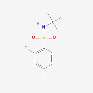 molecular formula C11H16FNO2S B6317073 N-t-Butyl-2-fluoro-4-methyl-benzenesulfonamide, 95% CAS No. 88303-19-9