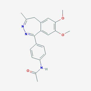 molecular formula C19H17N3O3 B063171 N-[4-(7,8-dimethoxy-4-methyl-5H-2,3-benzodiazepin-1-yl)phenyl]acetamide CAS No. 177034-98-9