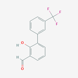 molecular formula C14H9F3O2 B6317352 2-Formyl-6-(3-trifluoromethylphenyl)phenol, 95% CAS No. 343603-86-1