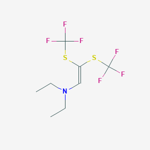 molecular formula C8H11F6NS2 B6317413 Ethenamine, N,N-diethyl-2,2-bis[(trifluoromethyl)thio]- CAS No. 85572-01-6
