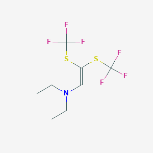 molecular formula C8H11F6NS2 B6317413 N,N-Diethyl-2,2-bis(trifluoromethylthio)vinylamine CAS No. 85572-01-6