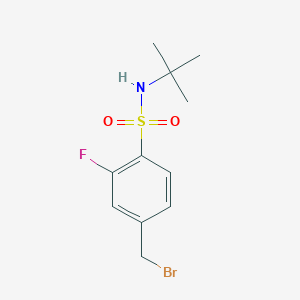 molecular formula C11H15BrFNO2S B6317595 N-tert-butyl-4-bromomethyl-2-fluorobenzenesulfonamide CAS No. 415679-06-0