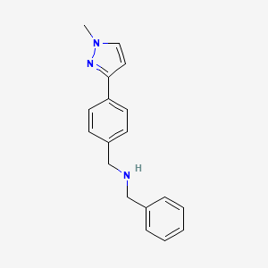 molecular formula C18H19N3 B6317696 Benzyl-[4-(1-methyl-1H-pyrazol-3-yl)-benzyl]-amine, 95% CAS No. 179056-67-8