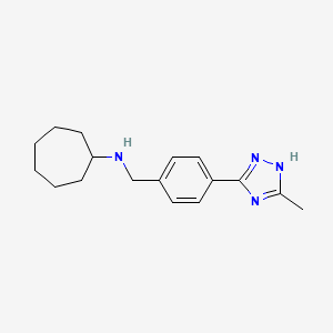 molecular formula C17H24N4 B6317703 Cycloheptyl-[4-(5-methyl-4H-[1,2,4]triazol-3-yl)-benzyl]-amine CAS No. 179056-00-9