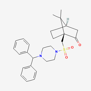 molecular formula C27H34N2O3S B6317718 1-(((4-(Diphenylmethyl)piperazinyl)sulfonyl)methyl)-7,7-dimethylbicyclo[2.2.1]heptan-2-one CAS No. 1274903-18-2
