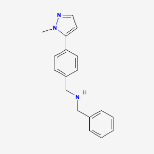 molecular formula C18H19N3 B6317812 Benzyl-[4-(2-methyl-2H-pyrazol-3-yl)-benzyl]-amine CAS No. 179056-68-9