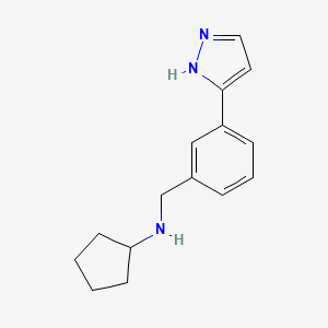 molecular formula C15H19N3 B6317823 Cyclopentyl-[3-(2H-pyrazol-3-yl)-benzyl]-amine CAS No. 179056-27-0