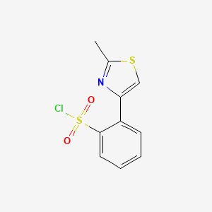 molecular formula C10H8ClNO2S2 B6317836 2-(2-Methyl-thiazol-4-yl)-benzenesulfonyl chloride CAS No. 1694949-28-4