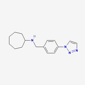 molecular formula C16H22N4 B6317849 N-[[4-(triazol-1-yl)phenyl]methyl]cycloheptanamine CAS No. 179056-48-5