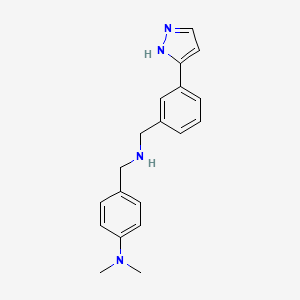 molecular formula C19H22N4 B6317911 Dimethyl-(4-{[3-(2H-pyrazol-3-yl)-benzylamino]-methyl}-phenyl)-amine CAS No. 179056-31-6