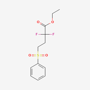 molecular formula C12H14F2O4S B6317918 Ethyl 2,2-difluoro-4-(phenylsulfonyl)butanoate CAS No. 295360-07-5