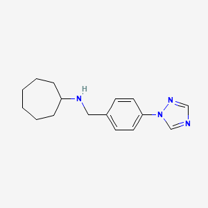 molecular formula C16H22N4 B6317997 Cycloheptyl-(4-[1,2,4]triazol-1-yl-benzyl)-amine, 95% CAS No. 179056-47-4