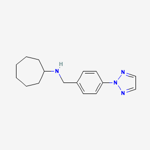 molecular formula C16H22N4 B6318040 Cycloheptyl-(4-[1,2,3]triazol-2-yl-benzyl)-amine CAS No. 179056-49-6