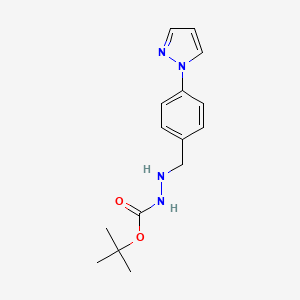 molecular formula C15H20N4O2 B6318074 tert-butyl 2-(4-(1H-pyrazol-1-yl)benzyl)hydrazinecarboxylate CAS No. 1697305-48-8