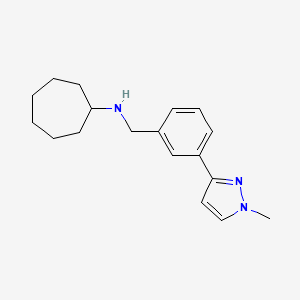 molecular formula C18H25N3 B6318121 Cycloheptyl-[3-(1-methyl-1H-pyrazol-3-yl)-benzyl]-amine, 95% CAS No. 179056-40-7