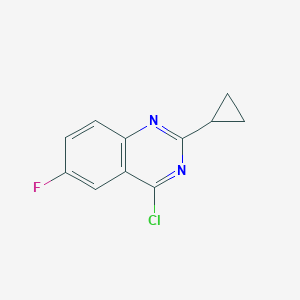 molecular formula C11H8ClFN2 B6318167 4-Chloro-2-cyclopropyl-6-fluoroquinazoline CAS No. 1695621-65-8