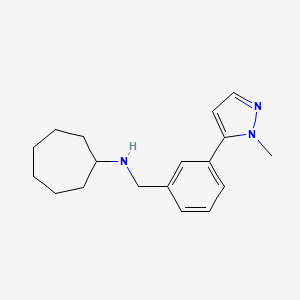 molecular formula C18H25N3 B6318196 Cycloheptyl-[3-(2-methyl-2H-pyrazol-3-yl)-benzyl]-amine, 95% CAS No. 179056-41-8