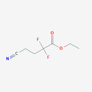 molecular formula C7H9F2NO2 B6318243 Butanoic acid, 4-cyano-2,2-difluoro-, ethyl ester CAS No. 295360-08-6