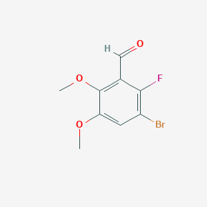molecular formula C9H8BrFO3 B6318255 3-Bromo-2-fluoro-5,6-dimethoxybenzaldehyde CAS No. 1785348-72-2