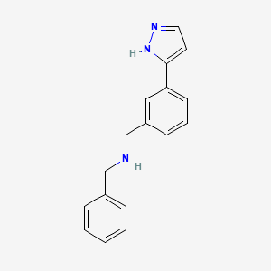 molecular formula C17H17N3 B6318341 Benzyl-[3-(2H-pyrazol-3-YL)-benzyl]-amine CAS No. 179056-17-8