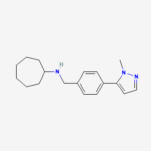 molecular formula C18H25N3 B6318410 Cycloheptyl-[4-(2-methyl-2H-pyrazol-3-yl)-benzyl]-amine CAS No. 179055-67-5