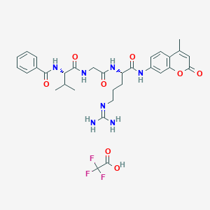 molecular formula C32H38F3N7O8 B6318705 Bz-Val-Gly-Arg-AMC trifluoroacetate CAS No. 201851-44-7