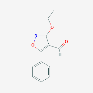 molecular formula C12H11NO3 B063190 3-Ethoxy-5-phenylisoxazole-4-carbaldehyde CAS No. 166180-44-5