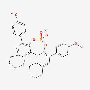molecular formula C34H33O6P B6319045 13-hydroxy-10,16-bis(4-methoxyphenyl)-12,14-dioxa-13λ5-phosphapentacyclo[13.8.0.02,11.03,8.018,23]tricosa-1(23),2,8,10,15,17-hexaene 13-oxide CAS No. 1011465-27-2