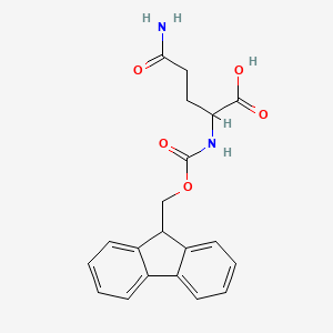 2-((((9H-Fluoren-9-yl)methoxy)carbonyl)amino)-5-amino-5-oxopentanoic acid (Fmoc-DL-Gln-OH)