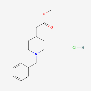 molecular formula C15H22ClNO2 B6319701 Methyl (1-benzylpiperidin-4-yl)acetate hydrochloride CAS No. 616897-50-8