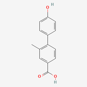 molecular formula C14H12O3 B6320042 4-(4-Hydroxyphenyl)-3-methylbenzoic acid CAS No. 1261927-83-6