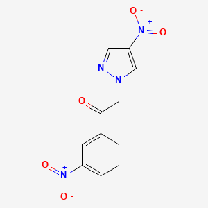 molecular formula C11H8N4O5 B6320447 2-(4-Nitro-1H-pyrazol-1-yl)-1-(3-nitrophenyl)ethan-1-one CAS No. 1240572-03-5