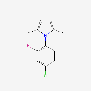 molecular formula C12H11ClFN B6320554 1-(4-Chloro-2-fluorophenyl)-2,5-dimethyl-1H-pyrrole CAS No. 1456074-62-6