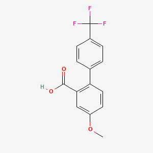 molecular formula C15H11F3O3 B6320619 5-Methoxy-2-(4-trifluoromethylphenyl)benzoic acid, 95% CAS No. 400727-17-5