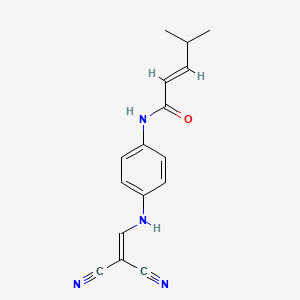 molecular formula C16H16N4O B6320635 N-(4-((2,2-Dinitrilovinyl)amino)phenyl)-4-methylpent-2-enamide CAS No. 1025511-06-1