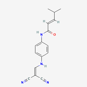 N-(4-((2,2-Dinitrilovinyl)amino)phenyl)-4-methylpent-2-enamide