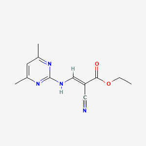 molecular formula C12H14N4O2 B6320729 Ethyl 3-((4,6-dimethylpyrimidin-2-yl)amino)-2-cyanoprop-2-enoate CAS No. 228415-47-2
