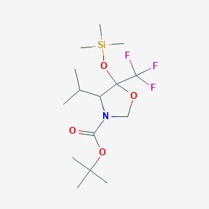 molecular formula C15H28F3NO4Si B6320900 tert-butyl 4-propan-2-yl-5-(trifluoromethyl)-5-trimethylsilyloxy-1,3-oxazolidine-3-carboxylate CAS No. 172097-09-5