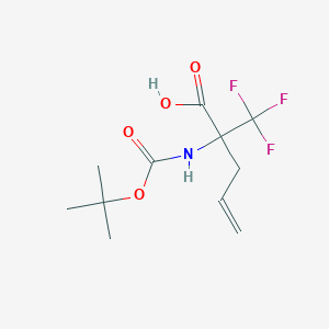 molecular formula C11H16F3NO4 B6321078 2-[(Tert-butoxycarbonyl)amino]-2-(trifluoromethyl)pent-4-enoic acid CAS No. 1260807-59-7
