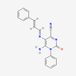 5-(1-Aza-4-phenylbuta-1,3-dienyl)-4-imino-2-oxo-3-phenyl-1H-1,3-diazine-6-carbonitrile