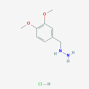 molecular formula C9H15ClN2O2 B6321472 (3,4-Dimethoxybenzyl)hydrazine hydrochloride, 95% CAS No. 3903-96-6