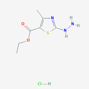 molecular formula C7H12ClN3O2S B6322142 Ethyl 2-hydrazino-4-methyl-1,3-thiazole-5-carboxylate hydrochloride CAS No. 936113-99-4