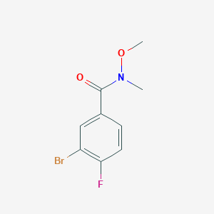 molecular formula C9H9BrFNO2 B6322193 3-Bromo-4-fluoro-N-methoxy-N-methylbenzamide CAS No. 1220124-55-9