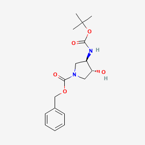 molecular formula C17H24N2O5 B6322327 benzyl (3R,4R)-3-((tert-butoxycarbonyl)amino)-4-hydroxypyrrolidine-1-carboxylate CAS No. 1203566-76-0